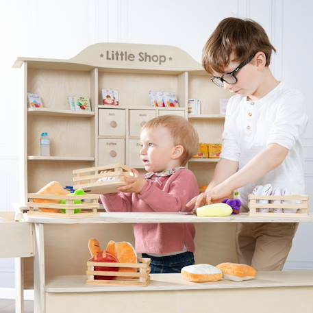 Marchande enfant en bois à 6 tiroirs little shop Naturel / sans accessoires 3 - vertbaudet enfant 