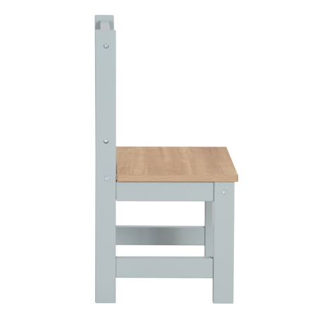 Set table et 2 chaises enfant aspect bois woody Blanc / aspect bois+Gris taupe / aspect bois 12 - vertbaudet enfant 