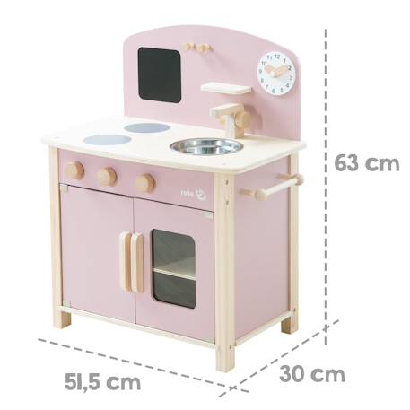 Cuisine enfant équipée avec accessoires et horloge Gris et naturel+Rose et naturel 10 - vertbaudet enfant 