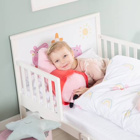 Lit enfant avec barrières de sécurité et linge de lit Blanc / peppa pig 5 - vertbaudet enfant 
