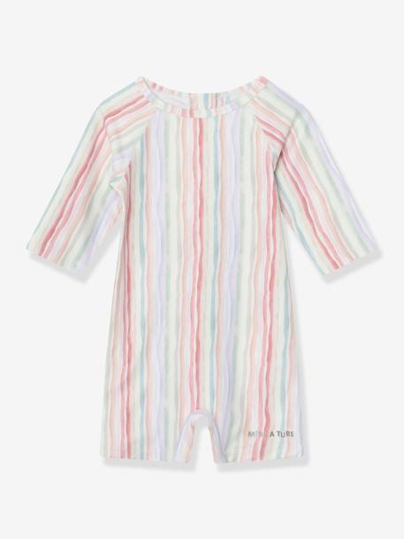 Maillot de bain pour bébé fille avec manches 3/4 MATGOLDIE lavande+multicolore 3 - vertbaudet enfant 