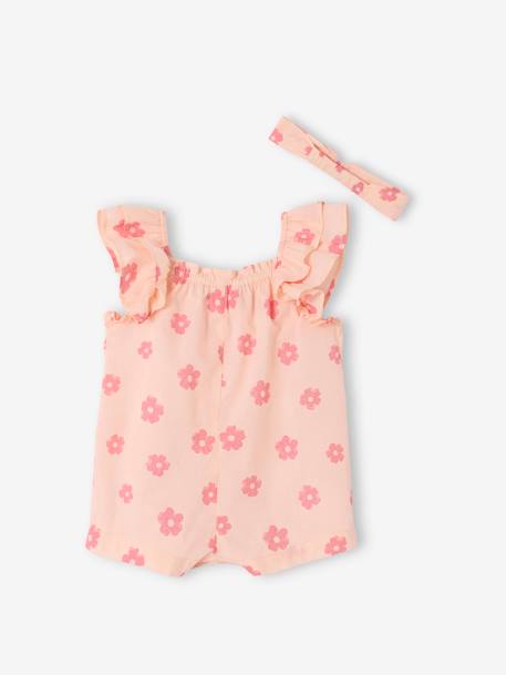 Combishort bébé en voile de coton rose pâle 4 - vertbaudet enfant 