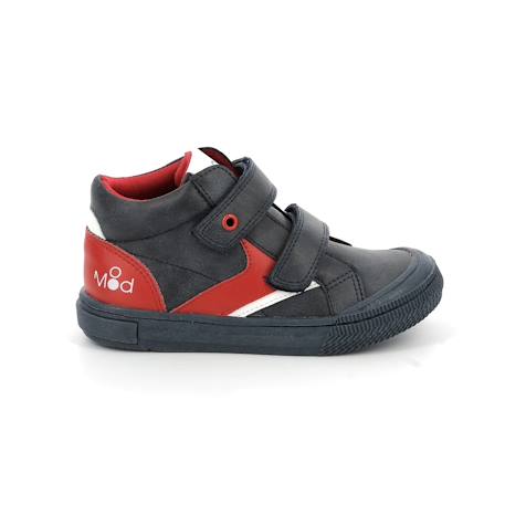 Sneakers hautes tifun Gris bleu+Noir jaune+Rouge/gris 12 - vertbaudet enfant 