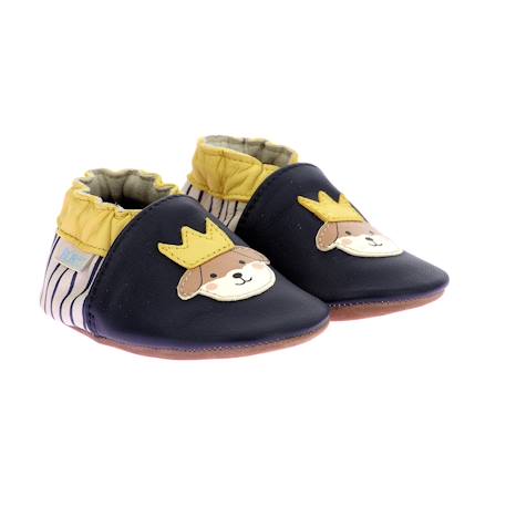 Chaussons bébé king dog Marine beige clair 1 - vertbaudet enfant 