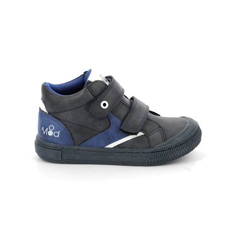 Sneakers hautes tifun Gris bleu+Noir jaune+Rouge/gris 2 - vertbaudet enfant 