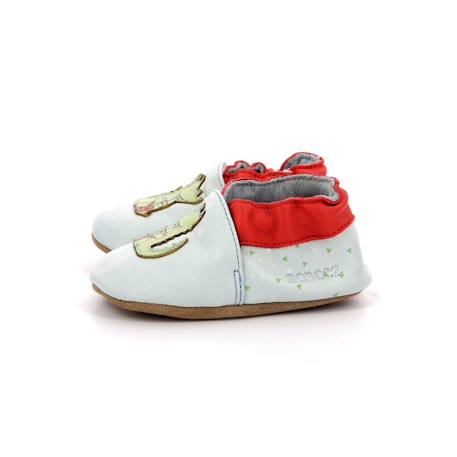 Chaussons bébé relax croco Bleu ciel 5 - vertbaudet enfant 
