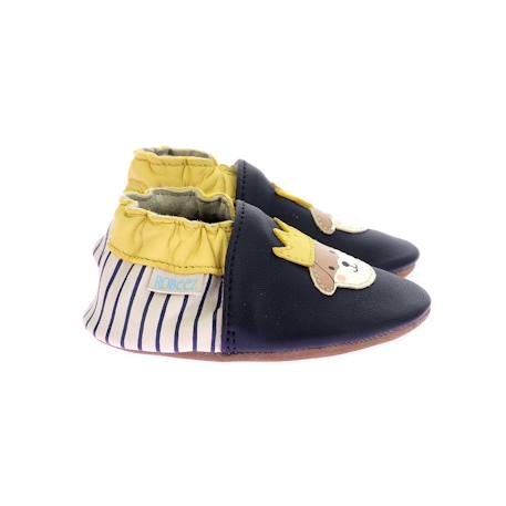 Chaussons bébé king dog Marine beige clair 2 - vertbaudet enfant 