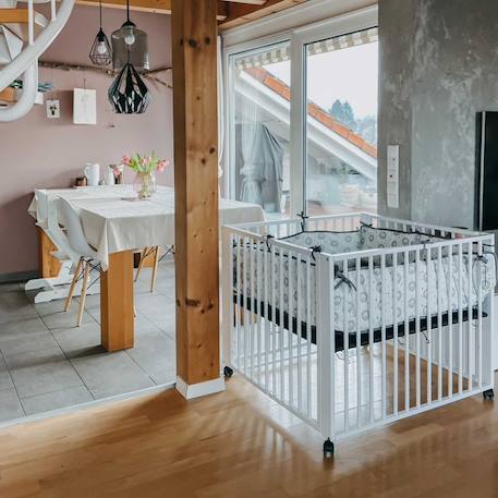 Parc bébé pliable moritz Blanc+Natural 4 - vertbaudet enfant 
