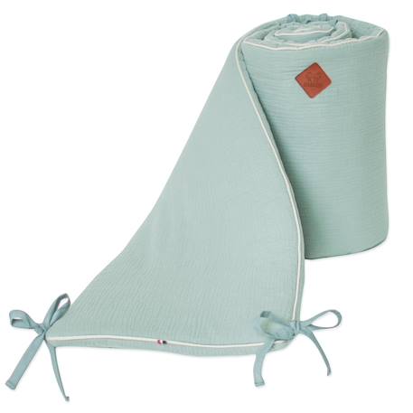 Tour de lit universel en gaze de coton jeanne Beige+Blanc+Blanc à pois or+Bleu+Camel+Écru+Gris clair+Rose+Terracotta+Vert de gris 48 - vertbaudet enfant 