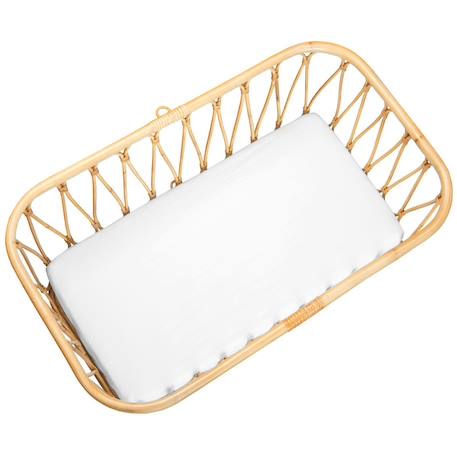 Drap housse berceau en gaze de coton à carreaux Beige+Blanc+Bleu ciel+Rose 4 - vertbaudet enfant 