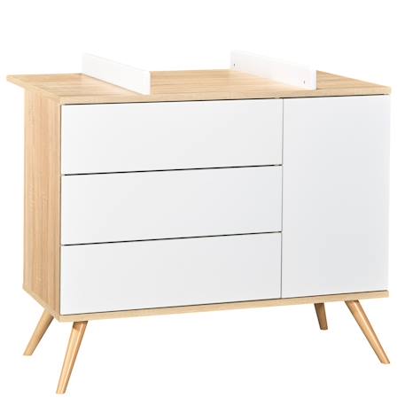 Plan à langer pour commode en bois - seventies Blanc/marron+Marron 2 - vertbaudet enfant 