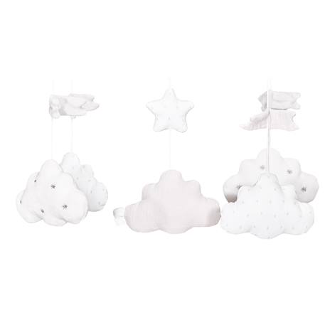 Mobile musical en velours - lily Blanc/bleu+Blanc/gris+Blanc/rose 5 - vertbaudet enfant 