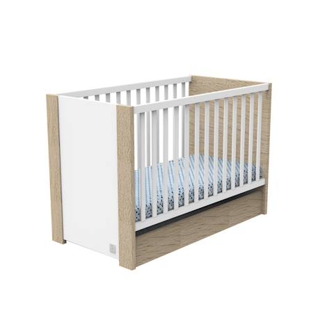 Lit bébé à barreaux - antonin Marron+Marron/blanc 6 - vertbaudet enfant 