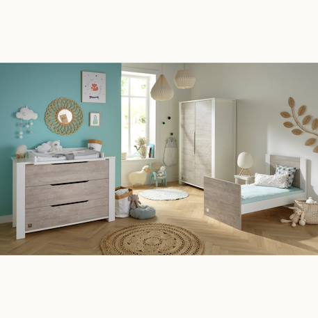 Lit bébé évolutif à barreaux - loft Gris/blanc 6 - vertbaudet enfant 