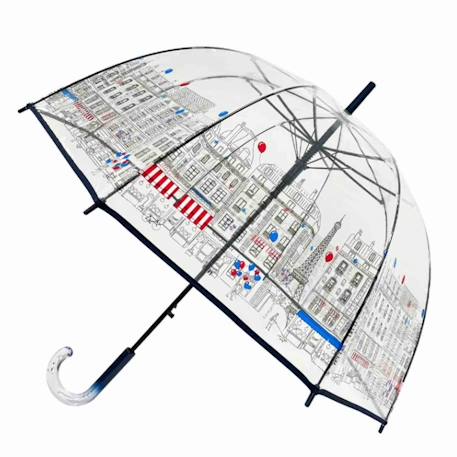 Parapluie transparent long et automatique paris Bleu 1 - vertbaudet enfant 