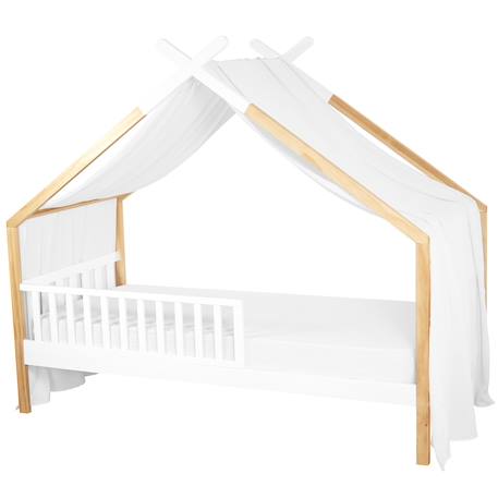 Ciel de lit cabane toile en gaze de coton jeanne 420 x 130 cm Beige+Blanc+Bleu+Camel+Écru+Gris clair+Marron+Rose+Terracotta+Vert de gris 4 - vertbaudet enfant 