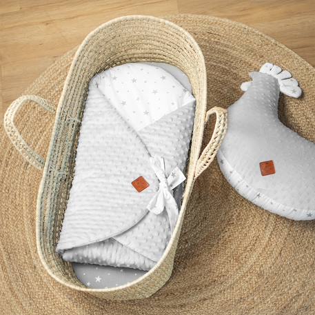 Drap housse couffin ovale stella Blanc+Gris 5 - vertbaudet enfant 