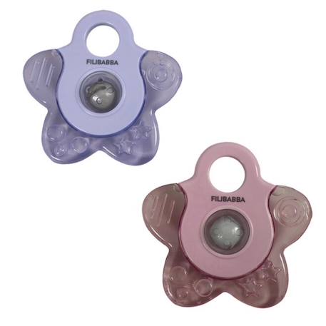 Lot de 2 anneaux de dentition réfrigérants étoiles Rose 1 - vertbaudet enfant 