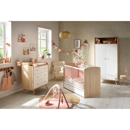 Lit bébé à barreaux - access Marron+Marron/blanc 9 - vertbaudet enfant 