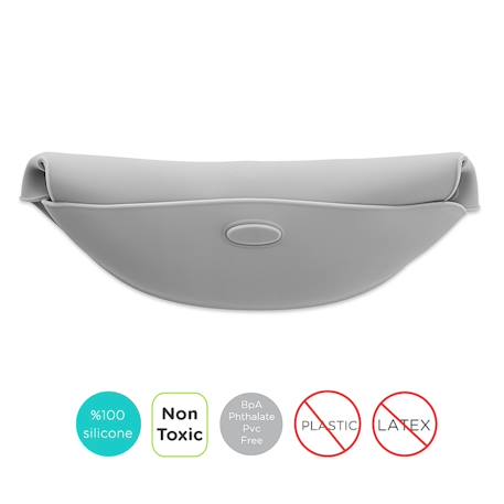 Bavoir récupérateur en silicone Gris+Rose 4 - vertbaudet enfant 