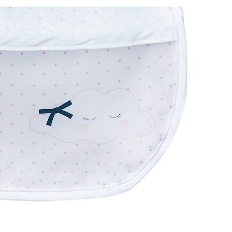 Bavoir plastifié avec récupérateur - miss fleur de lune Blanc+Rose/blanc 3 - vertbaudet enfant 
