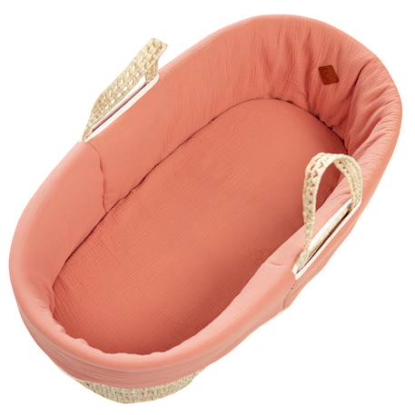 Habillage de couffin en gaze de coton jeanne Beige+Blanc+Bleu+Camel+Écru+Gris clair+Rose+Terracotta+Vert de gris 37 - vertbaudet enfant 