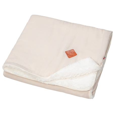 Couverture en gaze de coton et sherpa jeanne Beige+Blanc à pois or+Bleu+Camel+Camel à pois or+Écru+Gris+Rose+Terracotta+Vert à pois or+Vert de gris 1 - vertbaudet enfant 
