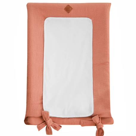 Housse de matelas à langer en gaze de coton jeanne Beige+Blanc+Bleu+Camel+Écru+Gris clair+Terracotta+Vert de gris+Vieux rose 32 - vertbaudet enfant 