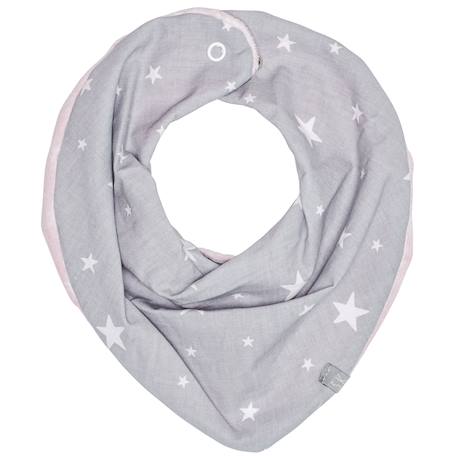Bavoir bandana cache-cou réversible stella Blanc / bleu+Blanc / ecru+Blanc / gris+Blanc / rose+Gris+Gris/bleu+Gris/rose 37 - vertbaudet enfant 