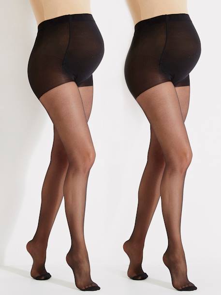 Lot de 2 collants voile spécial grossesse 2 noir 1 - vertbaudet enfant 