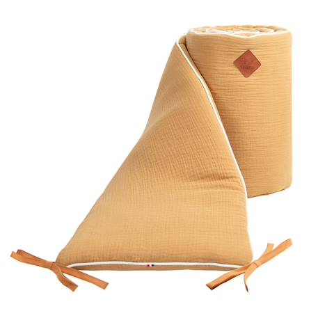 Tour de lit universel en gaze de coton jeanne Beige+Blanc+Blanc à pois or+Bleu+Camel+Écru+Gris clair+Rose+Terracotta+Vert de gris 21 - vertbaudet enfant 