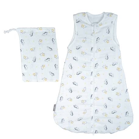 Gigoteuse lange été en coton bio - pluche et pompon Blanc 1 - vertbaudet enfant 