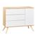Commode 1 porte 3 tiroirs en bois - seventies Blanc+Blanc/marron 1 - vertbaudet enfant 