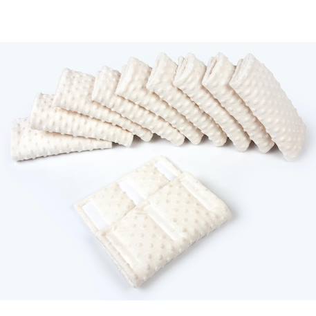 Tour de lit modulable 10 pièces extra doux minky Bleu+Écru+Gris+Rose 6 - vertbaudet enfant 