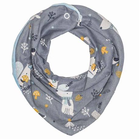 Bavoir bandana cache-cou réversible robin Gris 1 - vertbaudet enfant 