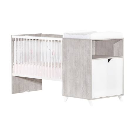 Lit combiné évolutif en bois - scandi Blanc/gris 2 - vertbaudet enfant 