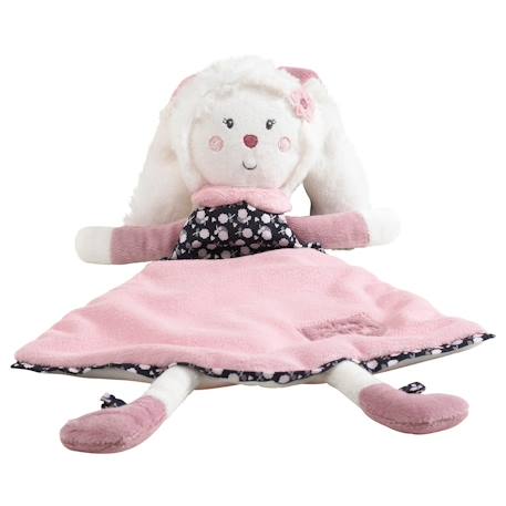Doudou mouchoir lapin en velours - miss fleur de lune Blanc 2 - vertbaudet enfant 