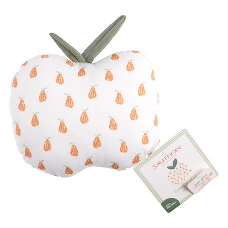 Coussin déco pomme en coton - botanica Blanc 2 - vertbaudet enfant 