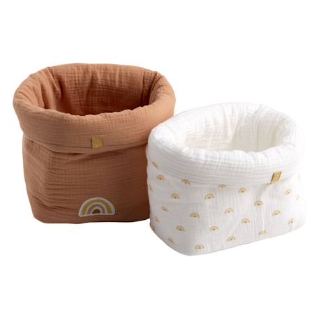 Panières de rangement lot de 2 en coton - sunlight Orange 1 - vertbaudet enfant 
