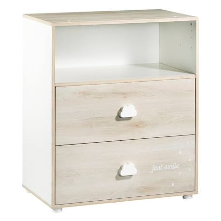 Commode à langer en bois - smile Beige+Gris 2 - vertbaudet enfant 