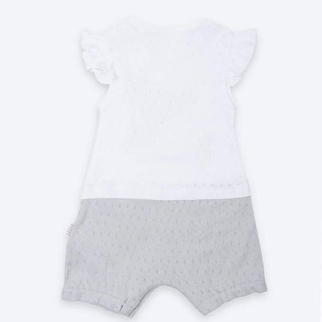 Combishort bébé en coton jacquard biologique doris Blanc / gris 3 - vertbaudet enfant 