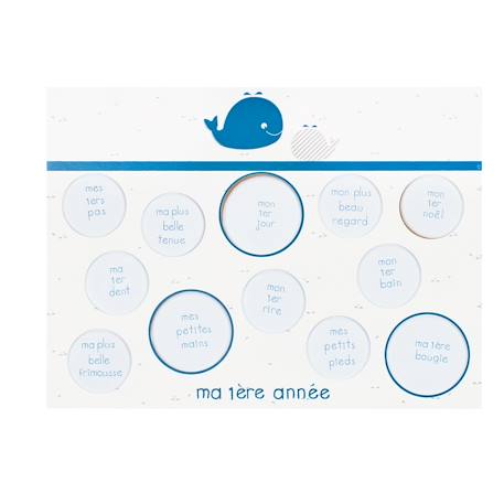 Pèle-mêle 12 photos en bois - blue baleine Blanc 1 - vertbaudet enfant 