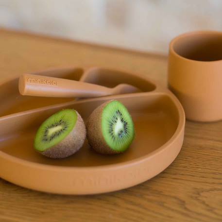 Assiette bébé à ventouse en silicone Caramel+Jaune+Rose clair+Terracotta 6 - vertbaudet enfant 