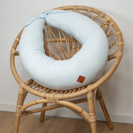 Coussin de maternité et d'allaitement + housse en gaze de coton Beige+Bleu+Rose 8 - vertbaudet enfant 