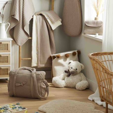 Sac à langer en coton gaufré Beige+Gris 4 - vertbaudet enfant 