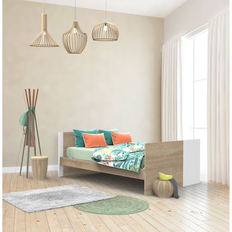 Lit bébé évolutif en lit adulte - nova Blanc+Gris 5 - vertbaudet enfant 
