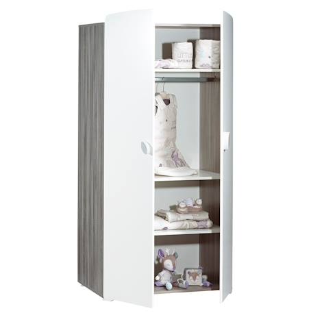 Armoire 2 portes bébé en bois - leaf Gris 2 - vertbaudet enfant 