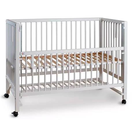 Lit bébé cododo évolutif  hajo en bois Blanc+Natural 1 - vertbaudet enfant 
