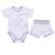 Ensemble bébé body et shorty en coton bio éléphant Blanc 1 - vertbaudet enfant 