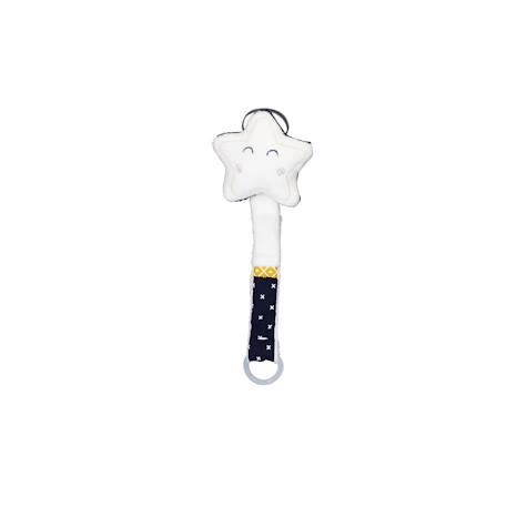Attache-tétine bébé en coton étoile - hello Blanc 1 - vertbaudet enfant 